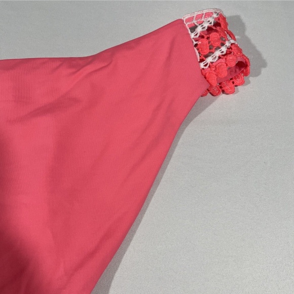 NWT Becca [ Small ] Delilah Avery Crochet-Side Bikini Bottoms in‎ Coral - Picture 9 of 11